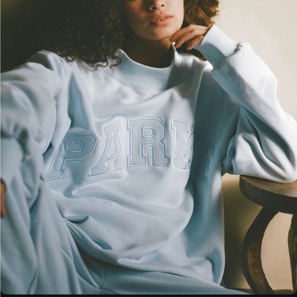 Parke Monochrome Varsity Mockneck & Unisex Sweats Set in Ice - Picture 3 of 12